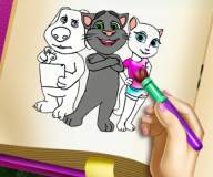 Говорящий кот:Раскраска Тома и Анжелы
