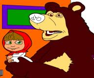 Раскраска Маша и медведь
