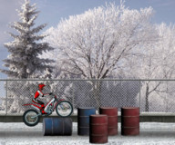 Триал на мотоцикле по снегу