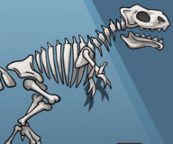 Археолог собирает скелет динозавра
